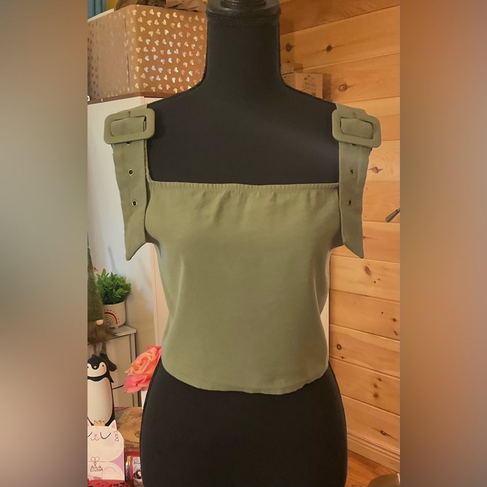 Forever 21+ Buckle Strap Crop Top